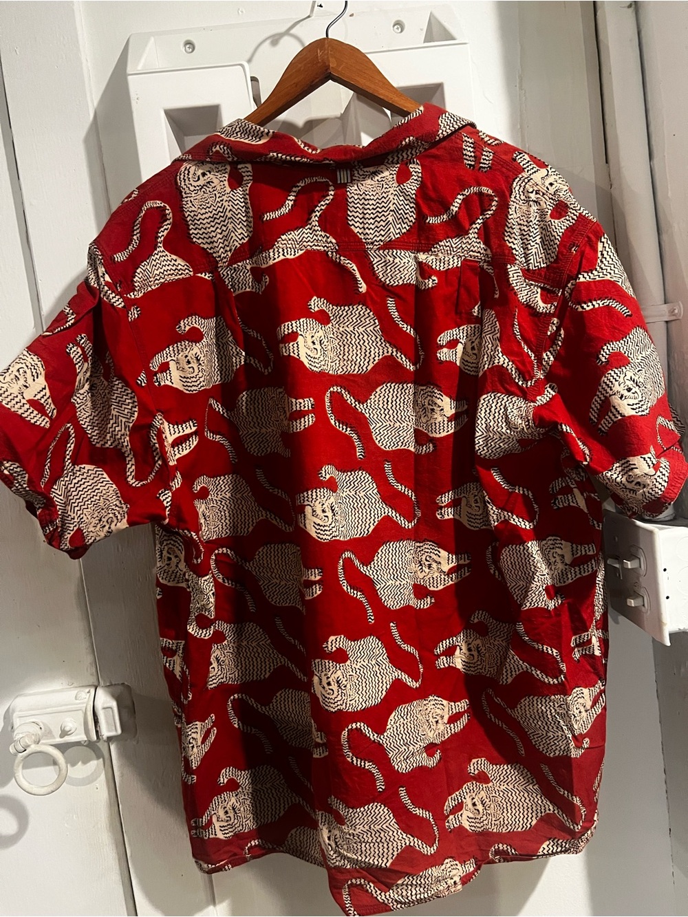 Kardo Red Shirt with Cream Tiger Print - Picture 3 of 3